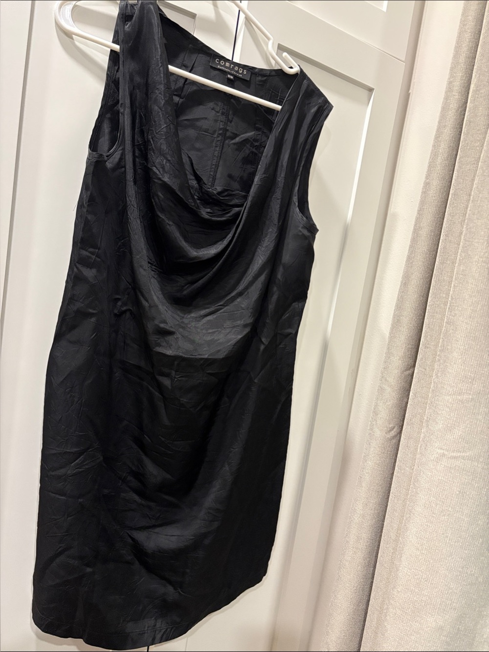 COMRAGS Draped Neck Black Dress